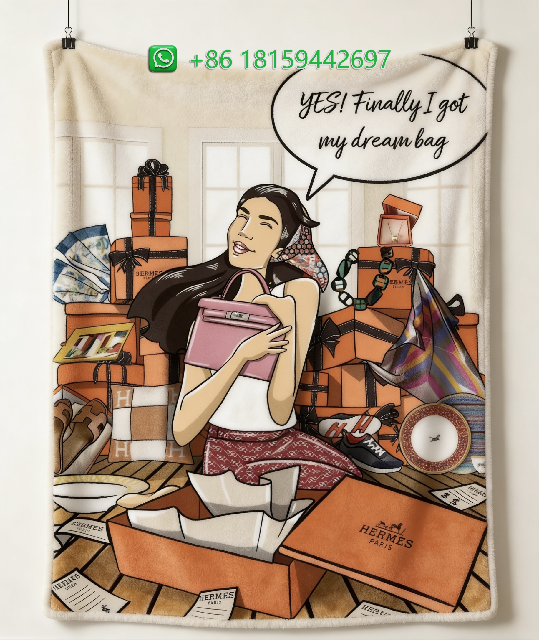 Hermes Throw Blankets